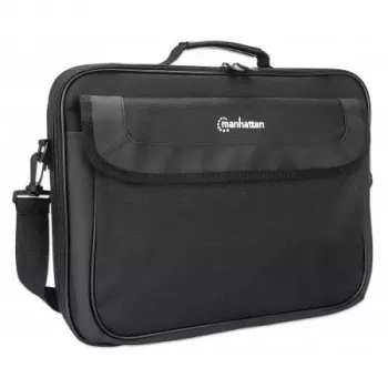 Manhattan Cambridge Laptop Soma 15.6 collas, Clamshell dizains, Melna, ZEMAS IZMAKSAS, Aksesuāru kabata, Dokumentu nodalījums aizmugurē, Noņemama plecu siksna, Ekvivalents Targus TAR300, Klēpjdatora maciņš, Trīs gadu garantija