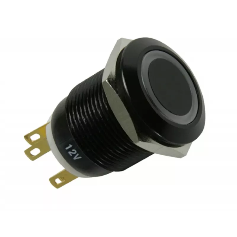 Lamptron LAMP-SW1912L-H pretvandālisma poga 19 mm, Blackline, sarkana