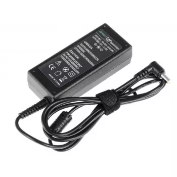 Strāvas adapteris Green Cell AD01P — 60 W, 19 V 3,42 A, iekštelpu klēpjdatora barošanas bloks, melns