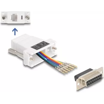 DELOCK adapteris D-Sub 15 uz RJ12 balts 67088