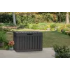 Āra glabāšanas kaste Keter Kentwood 190L – 190 litri, grafīta krāsa, atloka vāks, 823×457×577 mm