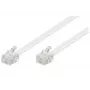 Telefona kabelis Microconnect MPK191W RJ-11 plakanais 15 m balts