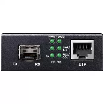 Tīkla mediju pārveidotājs Cudy MC220 — Gigabitu (1000 Mbps) vienmoda SFP 1310 nm, 1x RJ-45, 1x SFP, melns