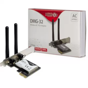 Inter-Tech DMG-32 - Iekšējā - Bezvadu - PCI Express - Wi-Fi - 650 Mbit/s - Melns - Sudrabs (88888148)
