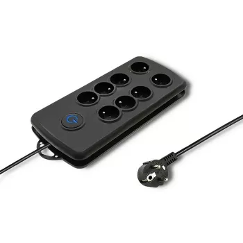 Pārsprieguma aizsargs Qoltec 50161 Melns 8 Kontaktligzdas 230V