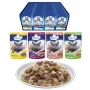 Slapjā barība kaķiem PREVITAL Cat Food Mix 4 garšas – vista, teļš, lasis, mājputni, 96 x 100 g paciņas (9,6 kg, pieaugušiem)