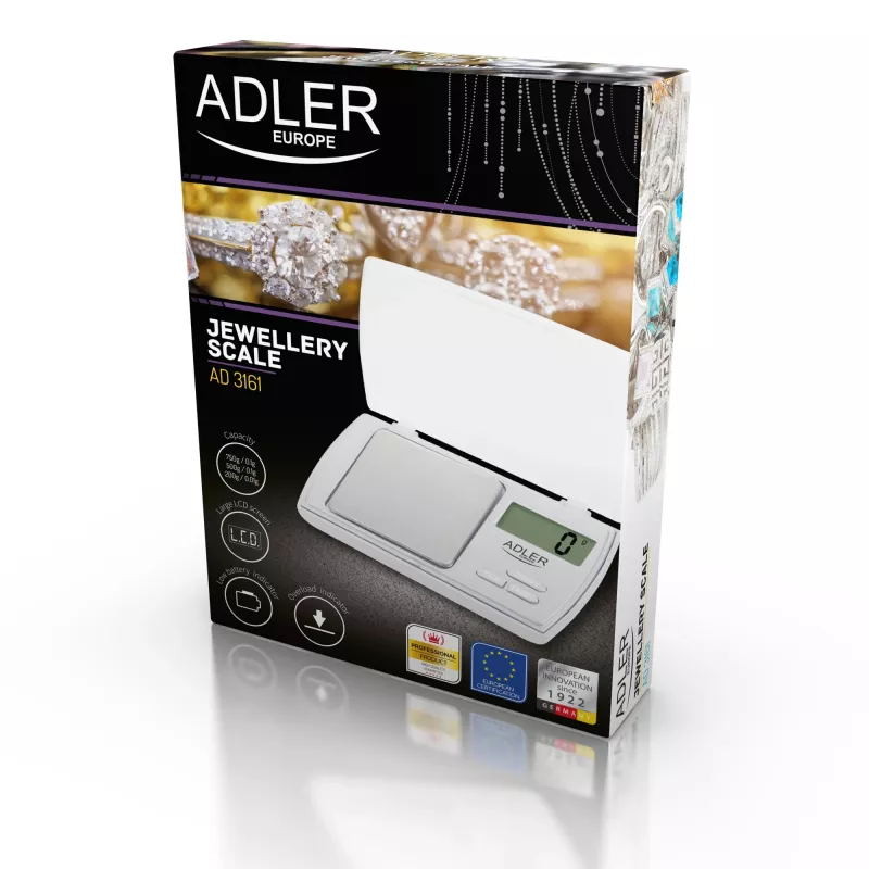 Adler AD 3161 virtuves svari balti taisnstūra elektroniskie personīgie svari