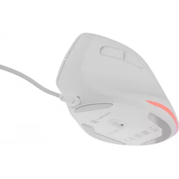 NATEC Crake 2 Pro pele - vertikāla, vadu, USB, optiska, 12800 DPI, balta