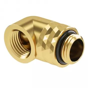 Adapteris Barrow G1/4 collu 90° grozāms vīrišķais uz sievišķo TDWT90-V2.5 Zelts