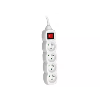 TRACER PowerWatch 3 m (4 kontaktligzdas) balts ar barošanas slēdzi