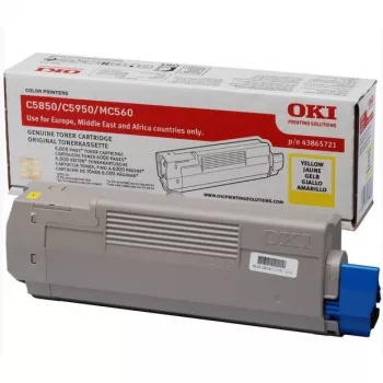 Tonera kasetne OKI 43865721 Yellow līdz 6000 lapām