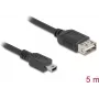 DeLOCK USB kabelis USB 2.0 5m Mini-USB B USB A Melns