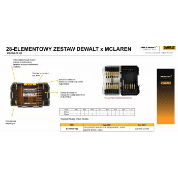 DEWALT FLEXTORQ UZGAĻŅU KOMPLEKTS 28gab. /MCALREN