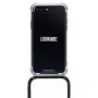 Phone necklace maciņš Lookabe iPhone 7/8 Plus — zelta ķēde, melns maciņš