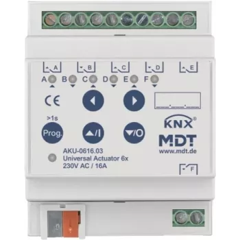 MDT AKU-0616.03 universālais izpildmehānisms, 6-kārtīgs, 4TE REG, 16 A, 230 VAC, 100 µF, 15 EVG