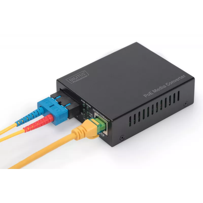 Digitus Gigabit PoE mediju pārveidotājs, RJ45 / SC, MM, PSE