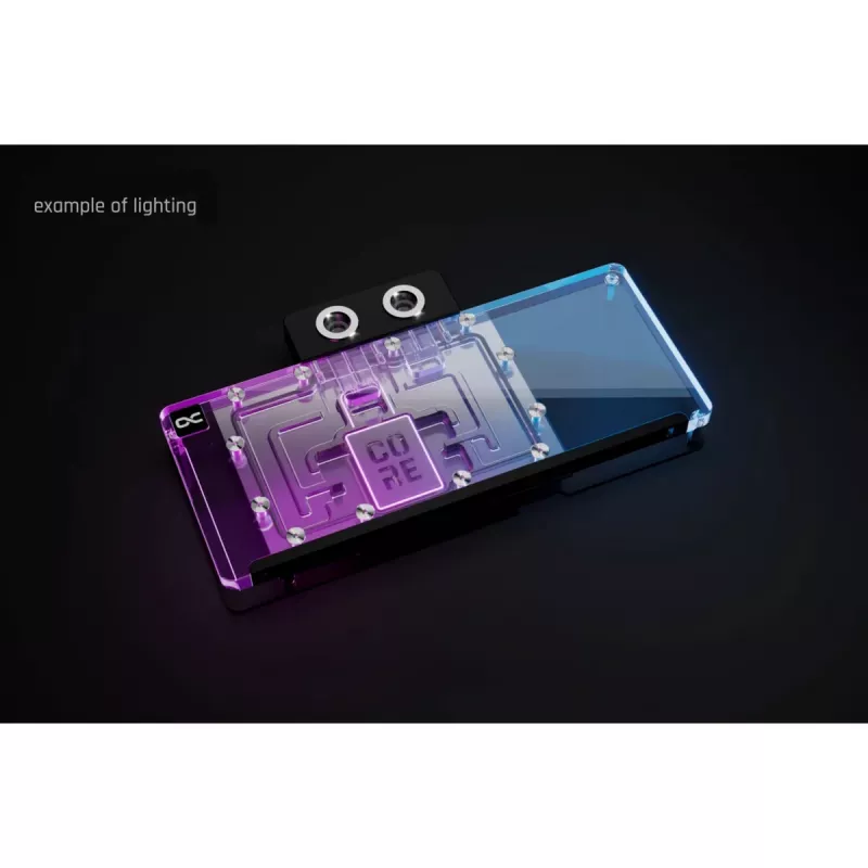 Alphacool Core RX 9070 XT Mercury dzesēšanas bloks caurspīdīgs hroms ar aizmugures plāksni
