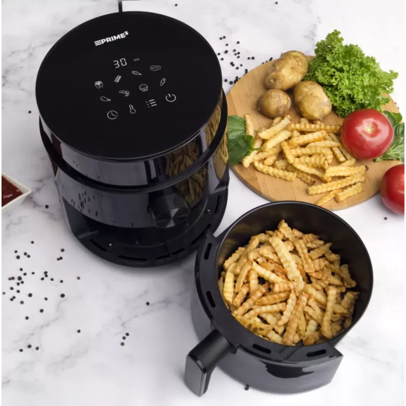Gaisa fritē PRIME3 SAF31 2,5 L, 1200 W, karstā gaisa beztauku fritē, melna