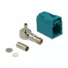 Koaksiālais savienotājs DELOCK 89723 — FAKRA Z tēviņš, 90° leņķis, 13.8×21.5×9.5 mm