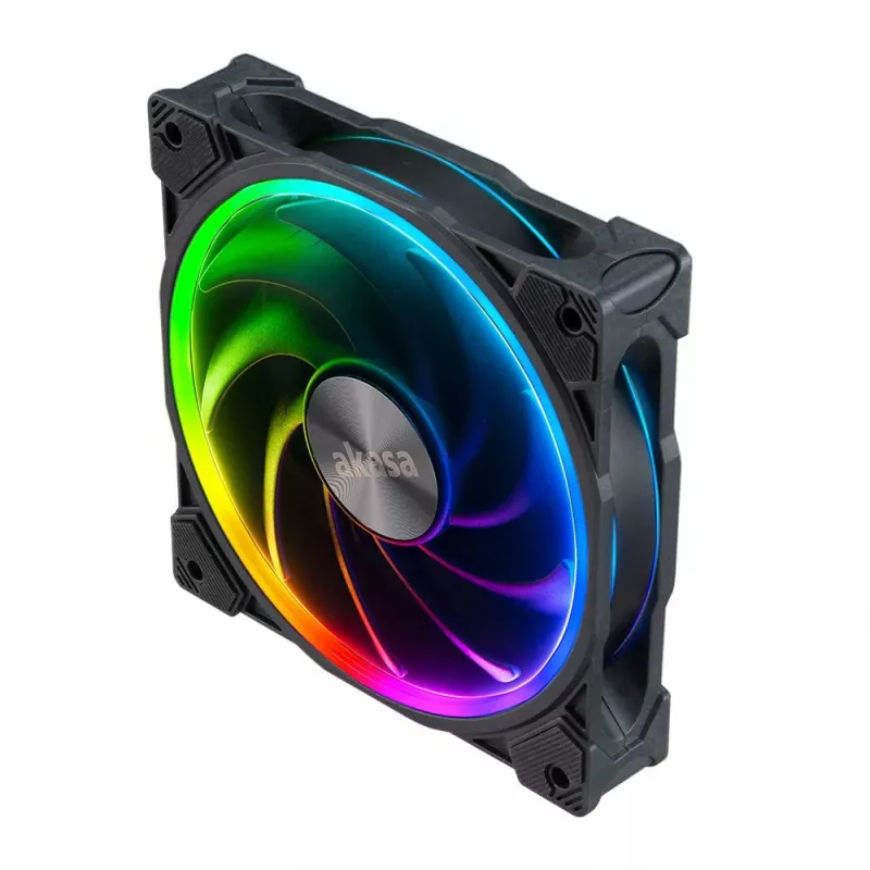 Akasa SOHO AR AK-FN108 120 mm datora korpusa ventilators ar ARGB, melns