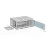 Pie sienas montējams 19 collu 4U tīkla skapis Alantec 600x450 mm ar stikla durvīm, noņemamiem aizmugures un sānu paneļiem
