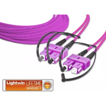 Lightwin LDP-50 SC-SC 2.0 OM4 optiskās šķiedras kabelis 2 m fuksīns (LDP-50 SC-SC 2.0 OM4)