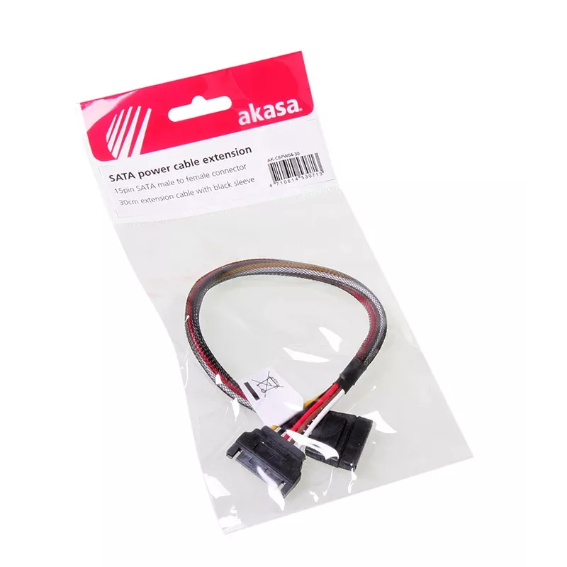 SATA strāvas pagarinātājs Akasa AK-CBPW04-30 0.3m
