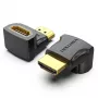 Vention HDMI 90° leņķa adapteris vīrišķais–sieviešu, melns