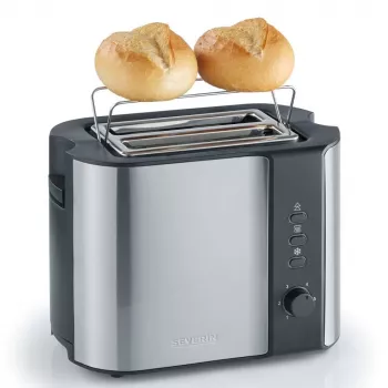 Severin 2589 2 šķēles 800 W Melns, Nerūsējošais tērauds