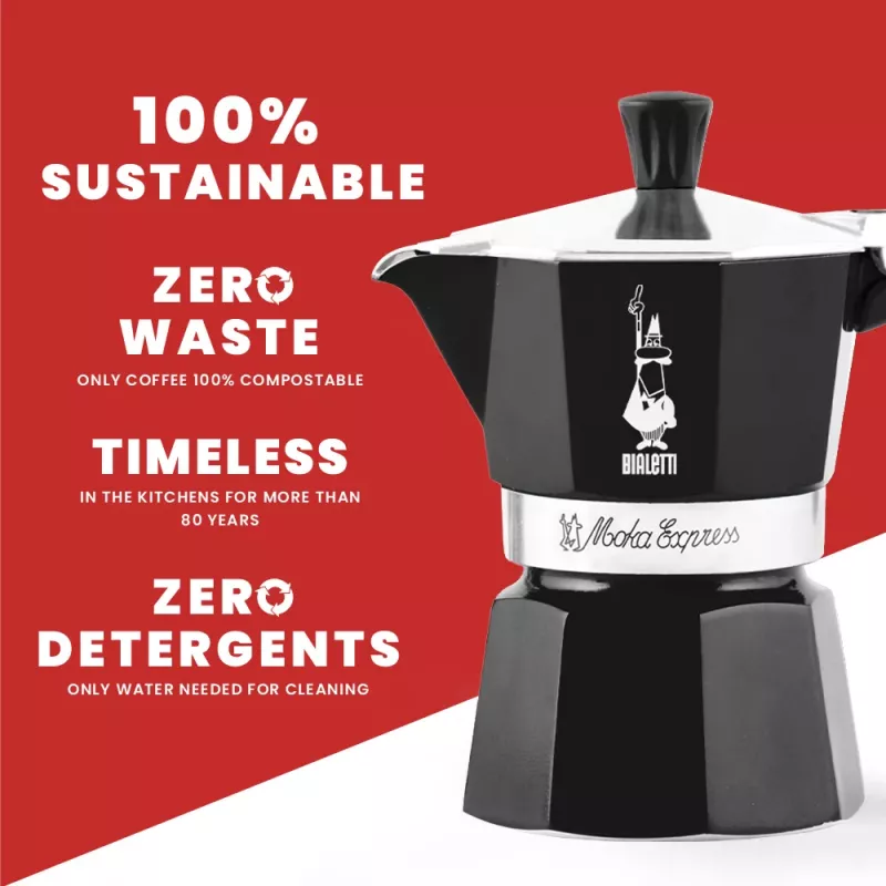 Bialetti Moka Express kafijas krūze Melna