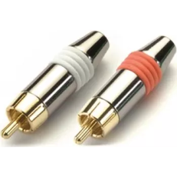 Cinch (RCA) spraudņu komplekts Kindermann KIN 7489000212 — sarkans un balts audio savienotāji