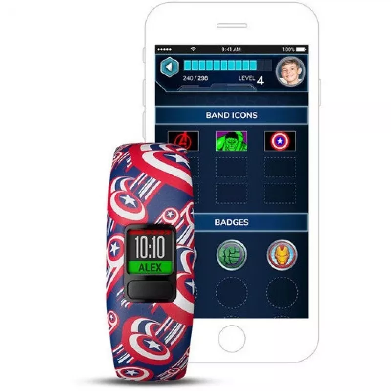 Garmin vivofit jr. 2 Marvel Captain America bērnu aktivitāšu pulkstenis