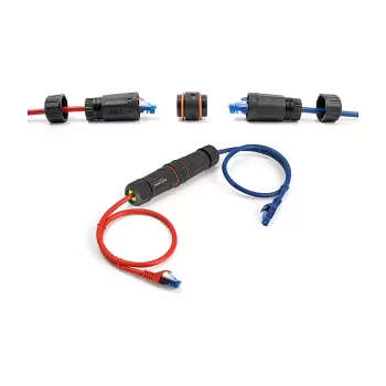 DeLOCK 88144 ūdensdrošs IP68 RJ45 ligzda–ligzda Cat.6A kabeļa savienotājs ar M20 vītni, melns