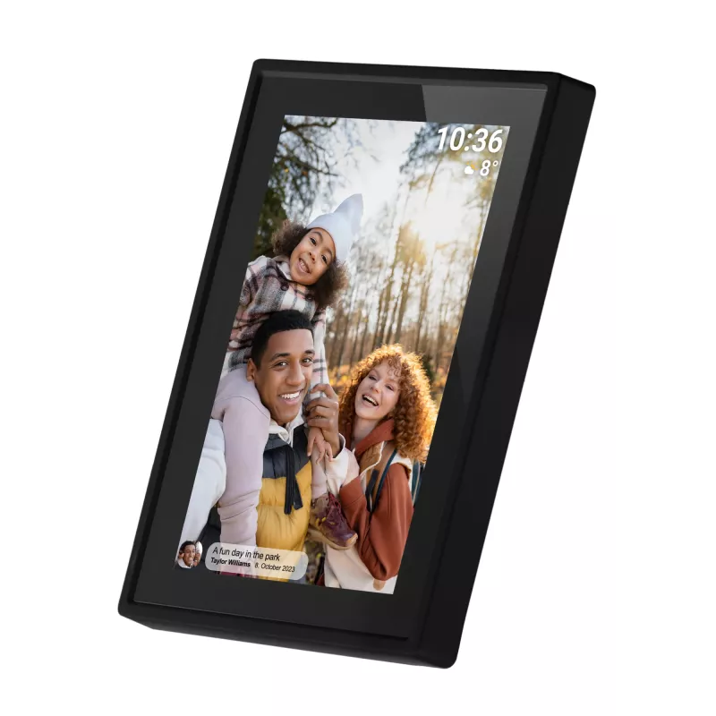 Digitālais fotorāmis Denver PFF-725B ar 17,8 cm (7") 1024 x 600 IPS skārienjutīgo ekrānu, Wi-Fi, melns