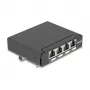 DELOCK Mini Desktop RJ45 4-port Cat.6A ekranēts sadalītājpaneļa metāla korpuss melns, 90×22×93 mm