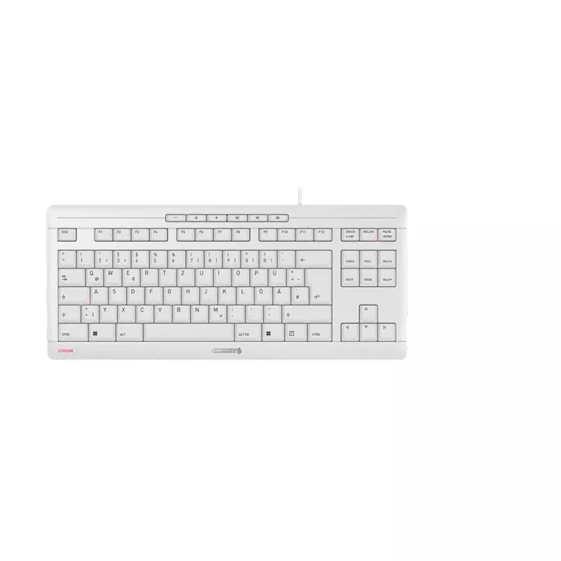 CHERRY STREAM TKL tastatūra USB QWERTZ Vācu Baltā
