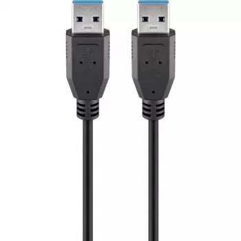 Wentronic Goobay USB 3.0 SuperSpeed kabelis, melns, 1.8 m - USB 3.0 spraudnis (A tips) > USB 3.0 spraudnis (A tips) (93928)