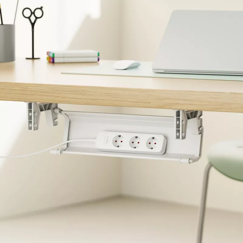 Maclean zemgalda kabeļu/organizators, max. slodze 5 kg, balts, MC-106 W