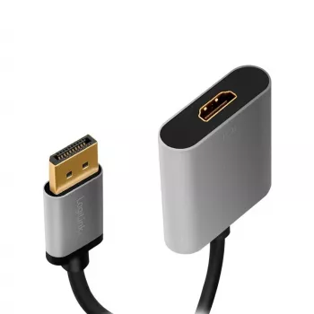 LogiLink CDA0108 video kabeļa adapteris 0.15 m DisplayPort-HDMI melns pelēks