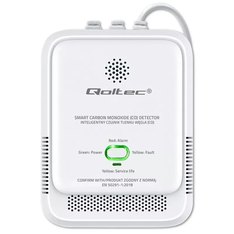 CO detektors QOLTEC 52576 — oglekļa monoksīda sensors, 85 dB trauksme