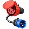 go-e CH-04-31 adapteris Gemini flex 11 kW, CEE sarkans 16 A trīsfāzu uz CEE zilu 16 A, IP55, 0,3 m, melns