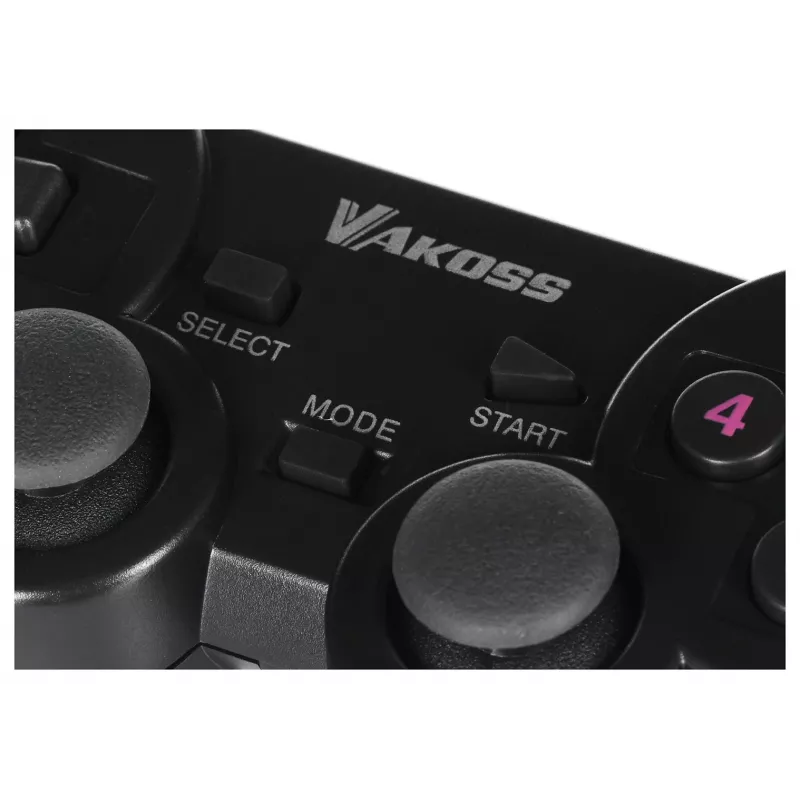 VAKOSS GP-4705BK bezvadu USB spēļu pults, PC/PS3, dual shock vibrācija, analogais/digitālais režīms, melna