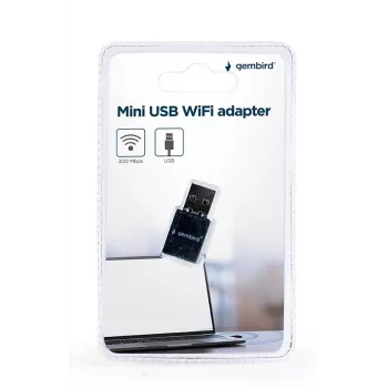 USB 2.0 Wi‑Fi adapteris Gembird WNP-UA300-01 — RTL8192EU, 2.4 GHz, 802.11b/g/n, 300 Mbps