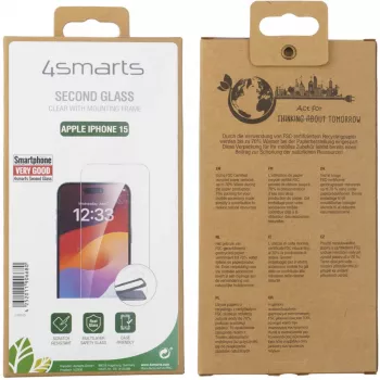 4smarts 540595 Aizsargstikls Apple iPhone 15 Bruņots Rūdīts Stikls