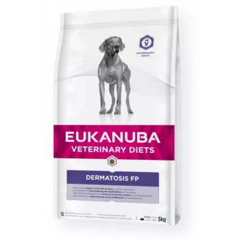 Sausā barība suņiem EUKANUBA Dermatosis FP Adult Fish & Potato 5 kg — bezgraudu, 22% olbaltumvielas, 15% tauki