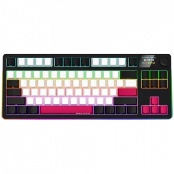 LORGAR KBP70TKLW, Bezvadu TKL mehāniskā spēļu tastatūra, Melna/sarkana, EN izkārtojums