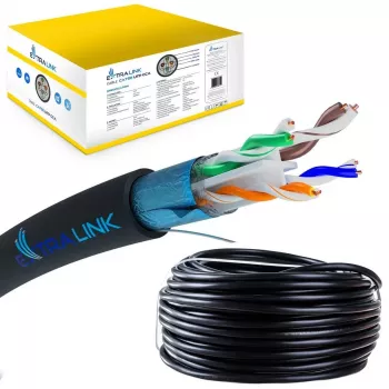 Tīkla kabelis Extralink CAT6 FTP (F/UTP) V2 Outdoor 305M Melns