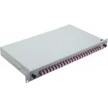 Tīkla kabelis Helos LWL 19 collu Splice Box 24 x LC Duplex OM4 gatavs pelēks 375560