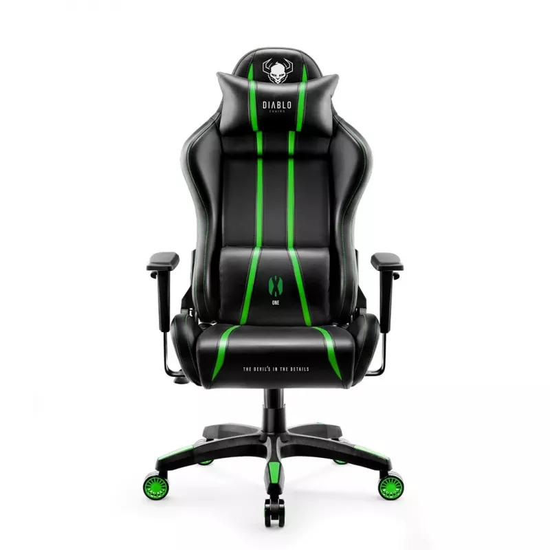Diablo X-One 2.0 spēļu krēsls, melns/zaļš, parastais izmērs
