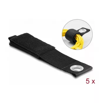 DeLOCK Heavy-duty Hook-and-loop siksna 435x50mm melna 5gab.